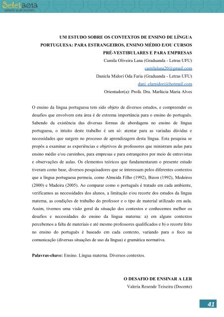 1 - ppgel/ileel/ufu - Universidade Federal de Uberlândia