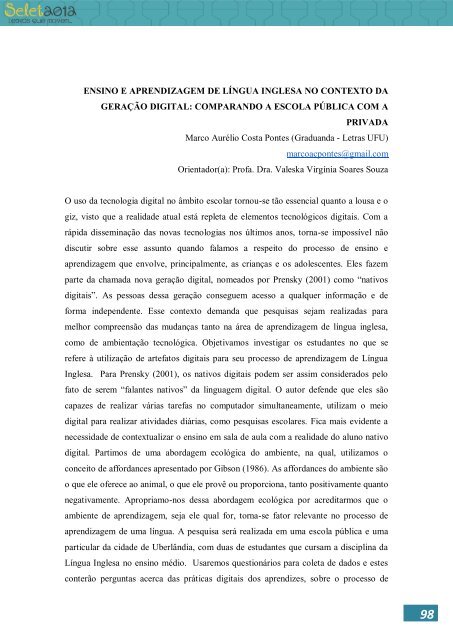 1 - ppgel/ileel/ufu - Universidade Federal de Uberlândia