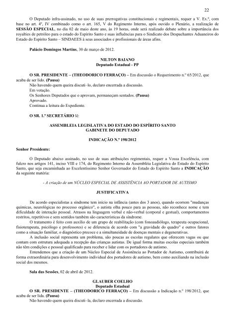 vigésima terceira sessão ordinária da segunda sessão legislativa ...