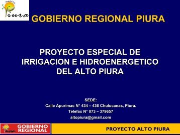 PROYECTO ESPECIAL DE IRRIGACION E HIDROENERGETICO ...