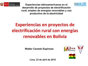 potencial solar en bolivia - DGER