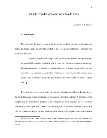 Falha de Coordenação em Economia de Troca - USP