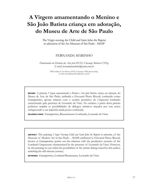 A Virgem amamentando o Menino e São João Batista ... - Unicamp