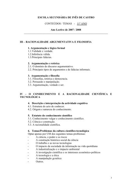 planificações/critérios de filosofia 2007-2008 - Escola Secundária ...