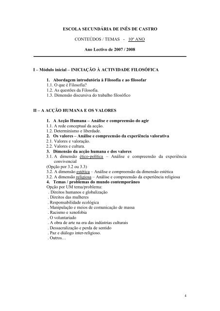 planificações/critérios de filosofia 2007-2008 - Escola Secundária ...