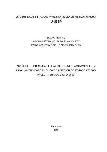 Saúde e segurança no trabalho: um levantamento em - Unesp