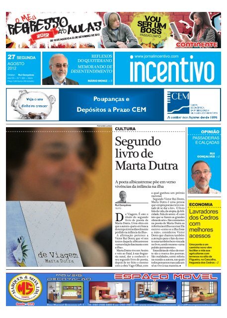 Segundo livro de Marta Dutra - Jornal INCENTIVO