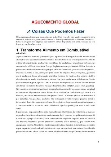 AQUECIMENTO GLOBAL 51 Coisas Que Podemos Fazer - Fórum Paranaense ...