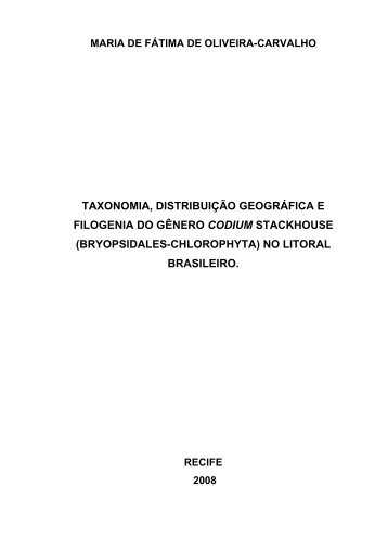 Taxonomia, distribuição geográfica e filogenia do gênero Codium