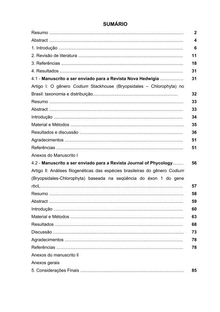 Taxonomia, distribuição geográfica e filogenia do gênero Codium