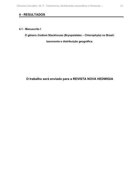 Taxonomia, distribuição geográfica e filogenia do gênero Codium