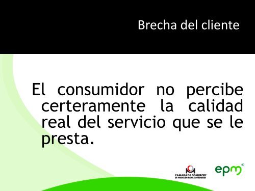 Brechas de calidad en el servicio.