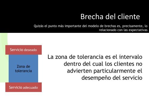 Brechas de calidad en el servicio.