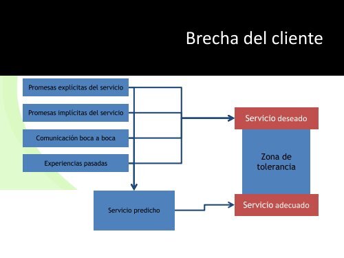 Brechas de calidad en el servicio.