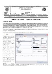 formato de celdas y cambio de estructura - Colegio La Salle Cúcuta