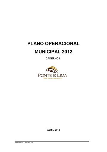PLANO OPERACIONAL MUNICIPAL 2012 - SIG - Município de ...