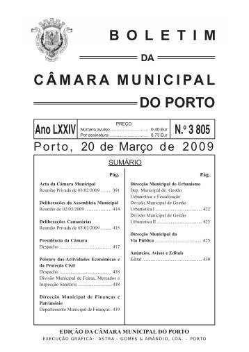boletim 3805 - Câmara Municipal do Porto