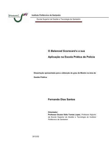 O Balanced Scorecard e a sua Aplicação na Escola Prática de ...