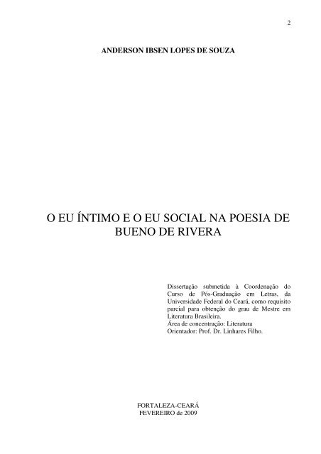 O EU ÍNTIMO E O EU SOCIAL NA POESIA DE BUENO DE RIVERA