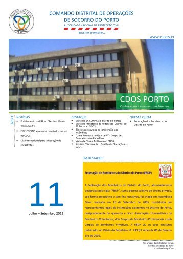 CDOS PORTO - Autoridade Nacional de Protecção Civil