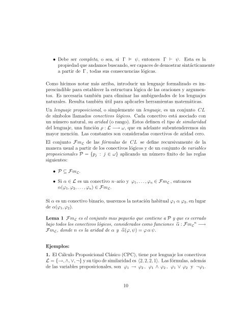 Introducción a la Lógica Algebraica ∗ - Facultad de Matemáticas ...