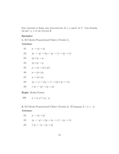 Introducción a la Lógica Algebraica ∗ - Facultad de Matemáticas ...