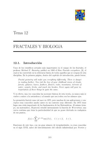 Tema 12 FRACTALES Y BIOLOG´ıA