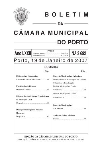 boletim 3692 - Câmara Municipal do Porto