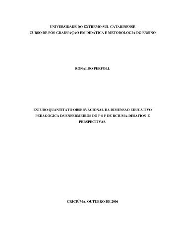 universidade do extremo sul catarinense curso de pós ... - Unesc