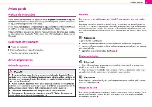 sistema de rádio navegação amundsen+ manual de instruções