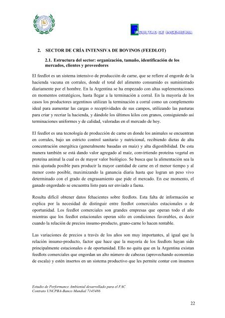 Informe realizado por la Universidad Nacional del Centro