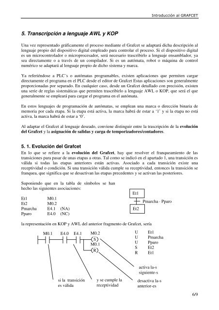 Grafcet (pdf). - PLC Madrid Formación