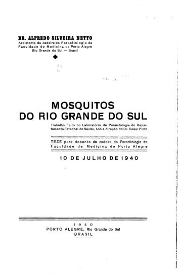 Mosquitos do Rio Grande do Sul. - Systematic Catalog of Culicidae