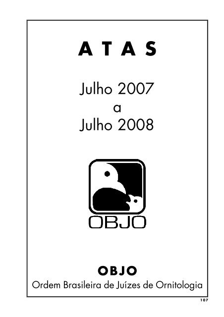Boletim OBJO - Ordem - Federação Ornitológica do Brasil