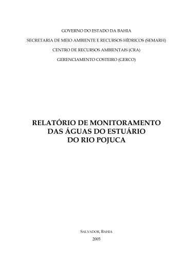 relatório de monitoramento das águas do estuário do rio pojuca