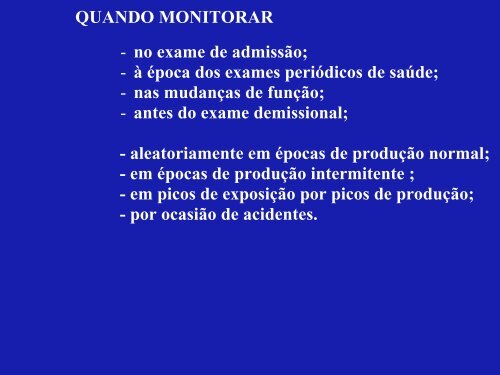 Monitoramento biológico para avaliação de risco ocupacional: da ...