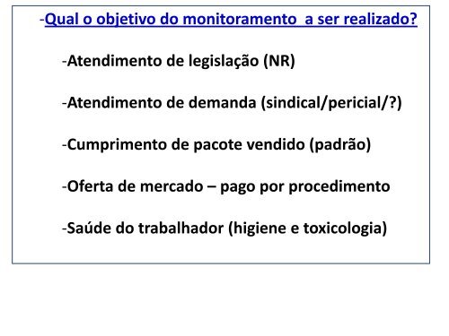 Monitoramento biológico para avaliação de risco ocupacional: da ...