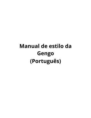 Manual de estilo da Gengo (Português) - Amazon Web Services