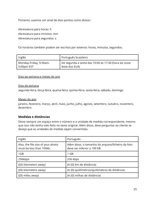 Manual de estilo da Gengo (Português) - Amazon Web Services