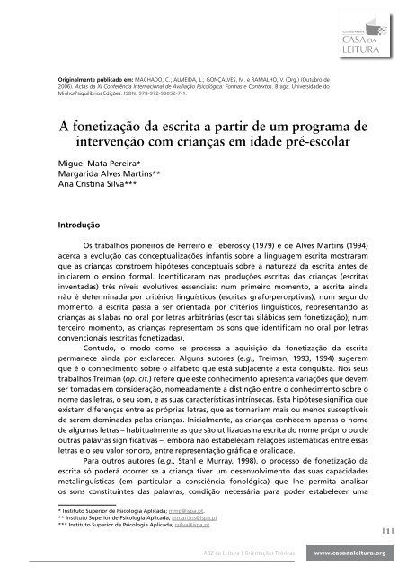 A fonetização da escrita a partir de um programa de intervenção ...