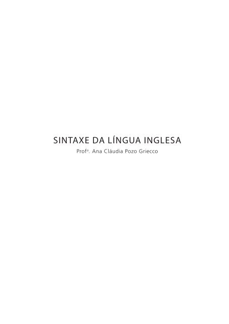 Sintaxe Da Lingua Inglesa