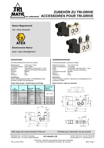 ZUBEHÖR ZU TRI-DRIVE ACCESSOIRES POUR TRI ... - TRI-MATIC