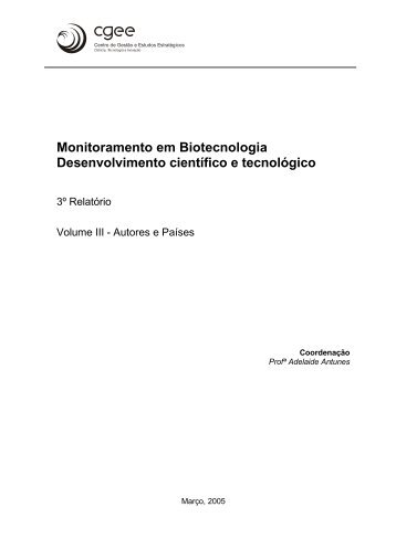 Monitoramento em Biotecnologia Desenvolvimento ... - ANBio