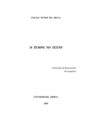 paulo nunes da silva o tempo no texto - Universidade Aberta