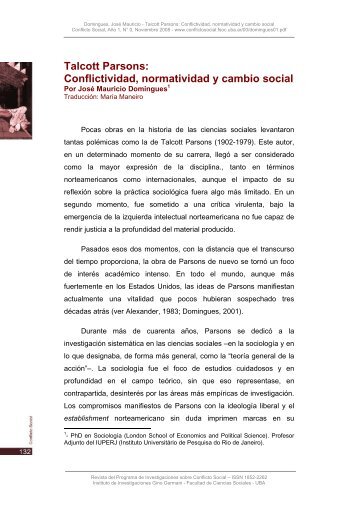 Talcott Parsons: Conflictividad, normatividad y cambio social