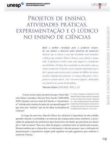 Projetos de ensino, atividades práticas, experimentação e o lúdico ...