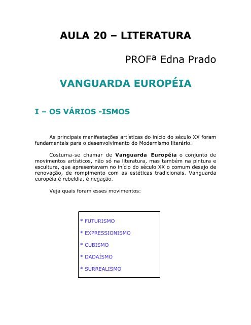 Aula 20 - Vanguarda européia.pdf