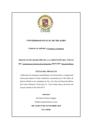 UNIVERSIDAD ESTATAL DE MILAGRO - Repositorio de la ...