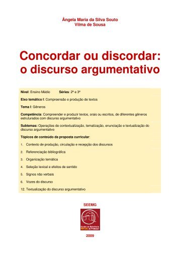 o discurso argumentativo - Centro de Referência Virtual do Professor