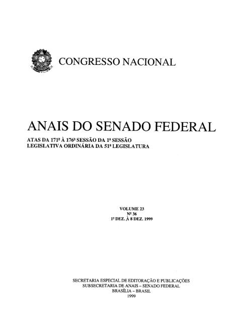 Ata da 171ª Sessão Deliberativa Ordinária em 1º ... - Senado Federal